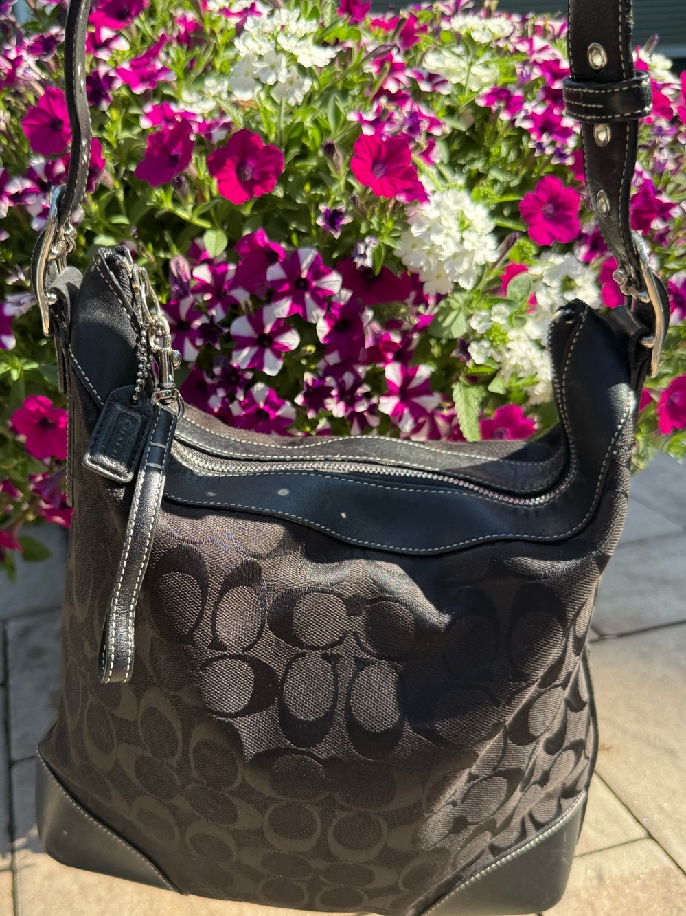 Coach duffle crossbody Signature Canvas Bag in Black